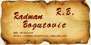 Radman Bogutović vizit kartica
